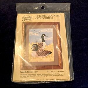 Vintage Deadstock Needlepoint Embroidery Kit Canada Geese